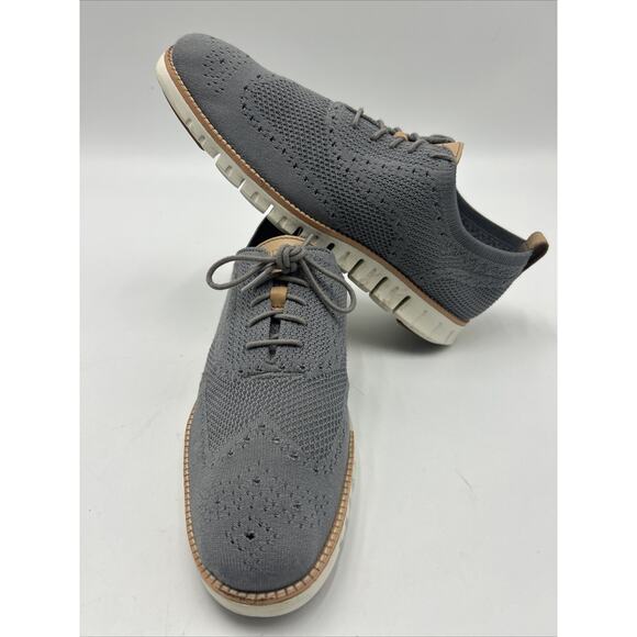 Cole Haan Original Grand Stitchlite Plain Oxford Men 11 Shoes Gray Knit Lace Up main image 8